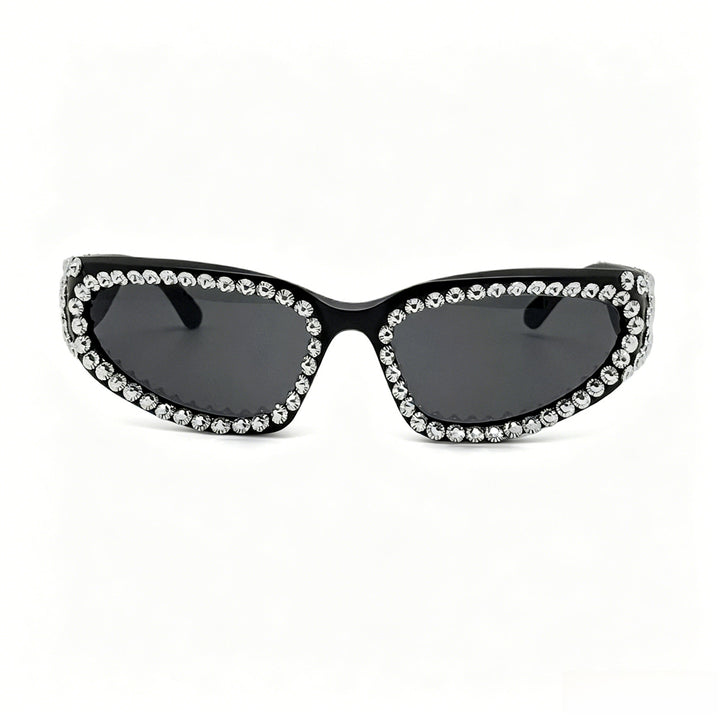 Damen Fashion-Sonnenbrille mit luxuriösem Kristallbesatz Karnz
