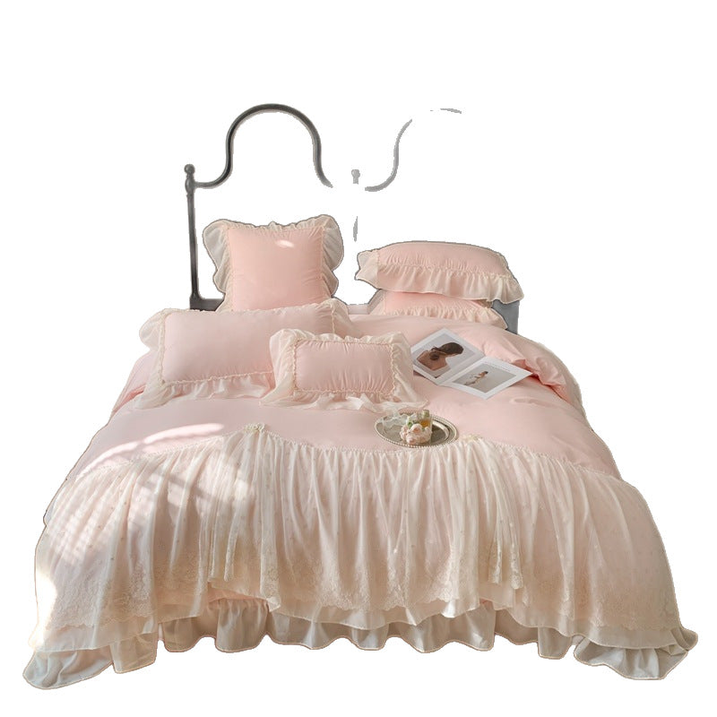 Elegantes Rüsch-Bettwäsche-Set