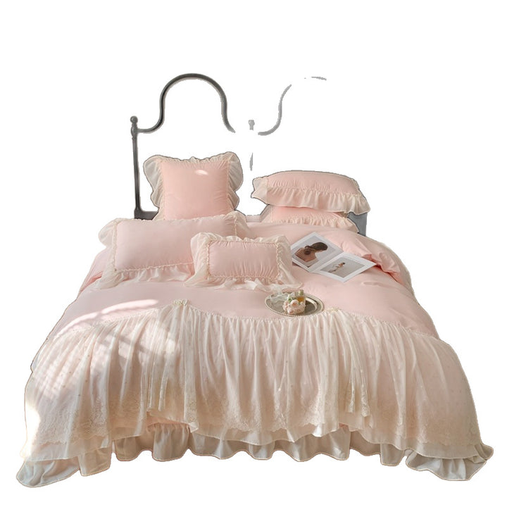 Elegantes Rüsch-Bettwäsche-Set
