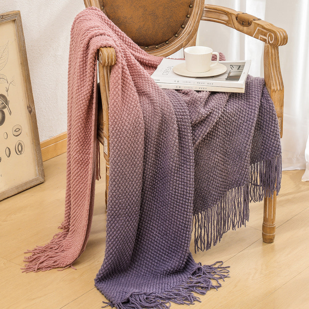 Texturiertes Strickwurfdecke
