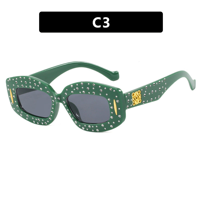 Damen modische Sonnenbrille mit glamourösem Strassbesatz Karnz