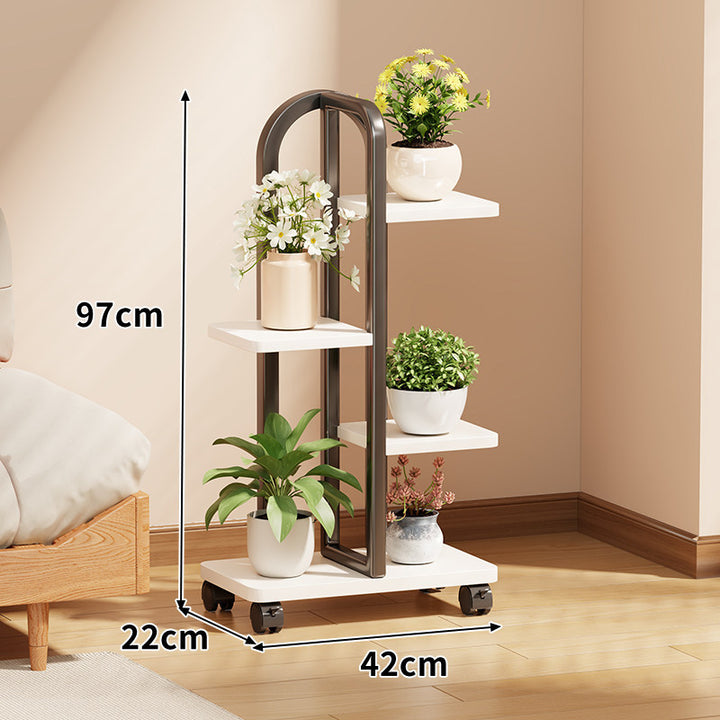 Rollendes vertikales Pflanzendisplay-Regal mit Bogengriff