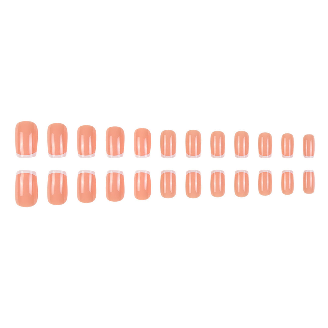 Glänzendes French Tip Press-On Nagelset Karnz