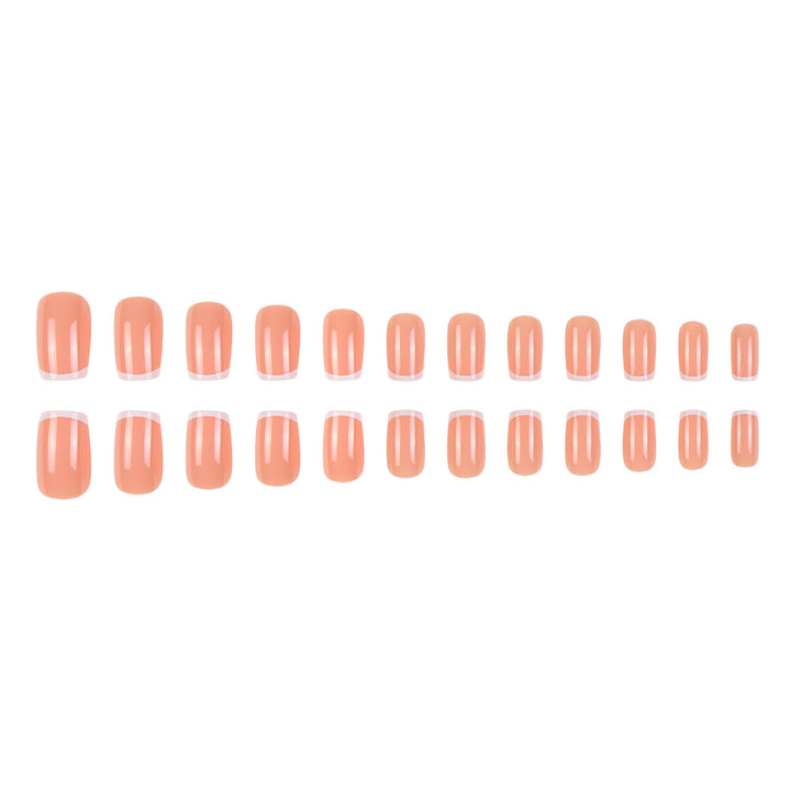 Glänzendes French Tip Press-On Nagelset Karnz