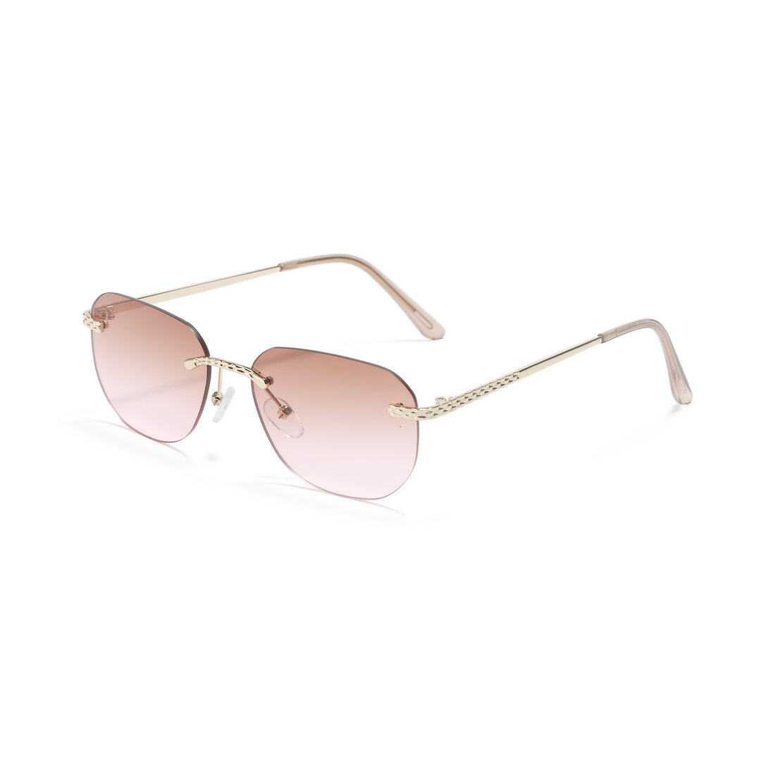 Damen lässige Oversized-Sonnenbrille mit elegantem Metallrahmen Karnz