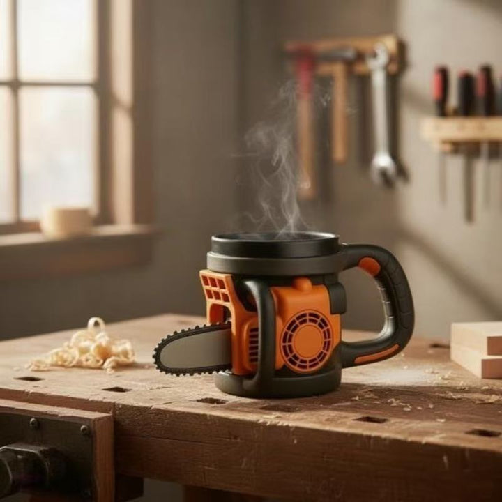 Kaffeetasse im Kettensägen-Design Karnz