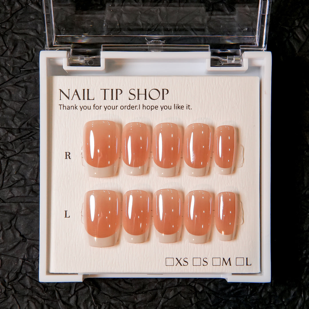 Natürliche Glänzende Press-On Nagelspitzen