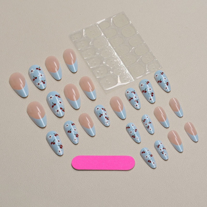 Dekoratives Florales Press-On Nagel Kunst Set