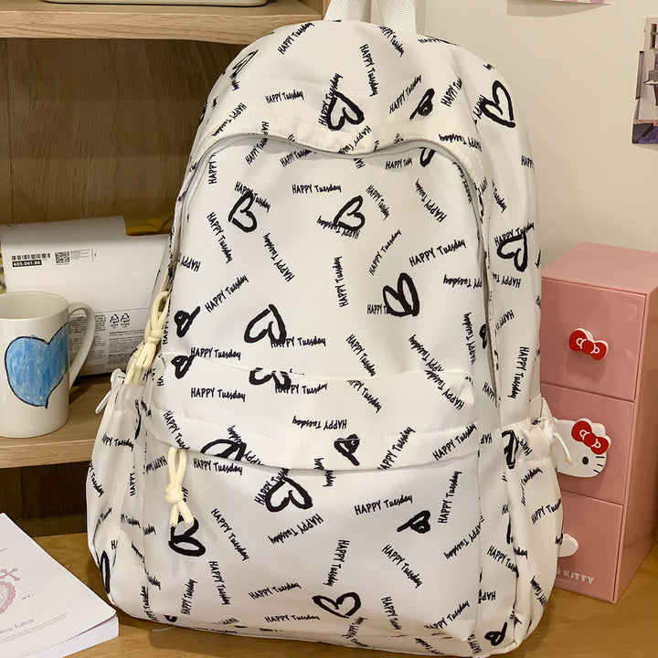 Verspielter Herz-Muster Rucksack Karnz