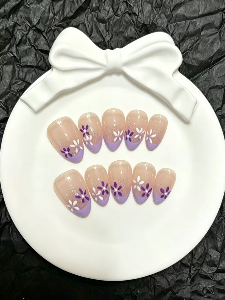Floral Dekorative Press-On Nagelkunst Set