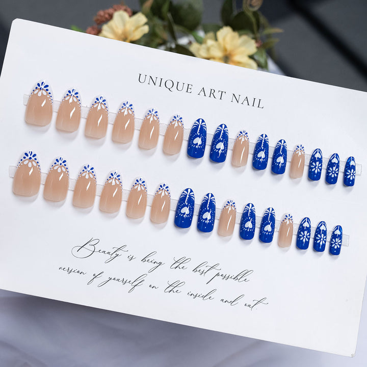 Floral Accent Stiletto Press-On Nägel  1791110680
