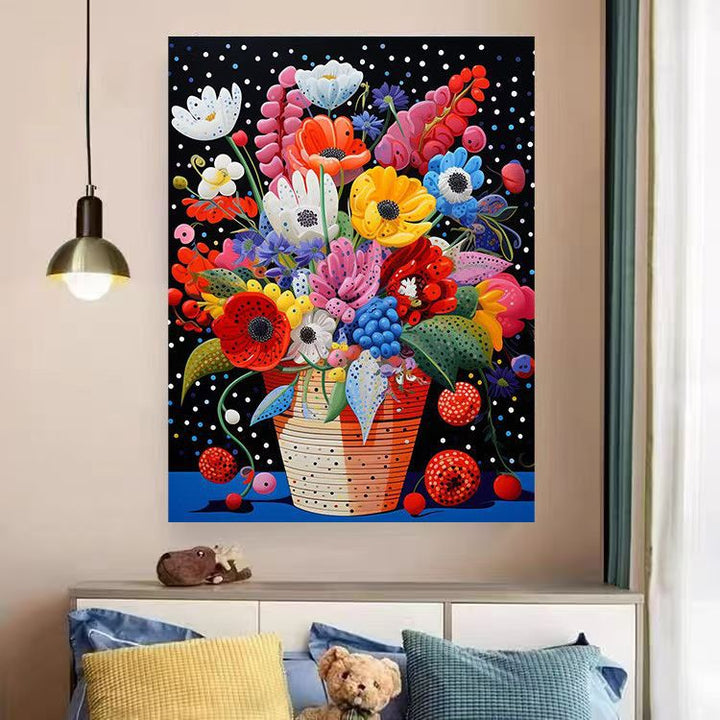 Lebendiger floral Landschaft Leinwanddruck Karnz