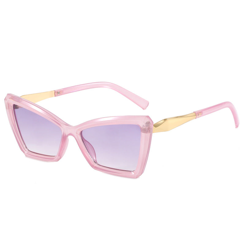 Damen Cat-Eye Sonnenbrille mit luxuriösem transparentem Rahmen Karnz