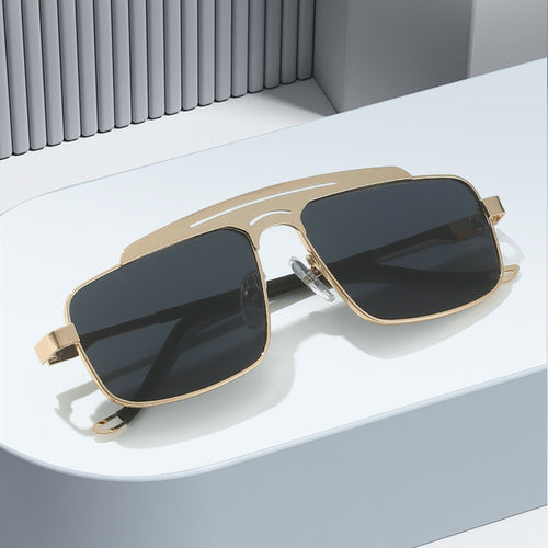 Damen Modische Brille mit schmalem Metallrahmen Karnz