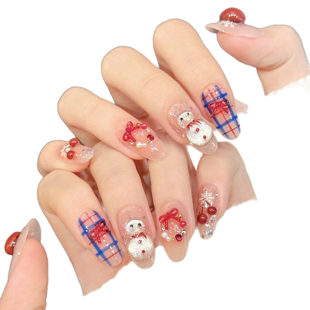 Festliches winterliches Press-On-Nail-Set