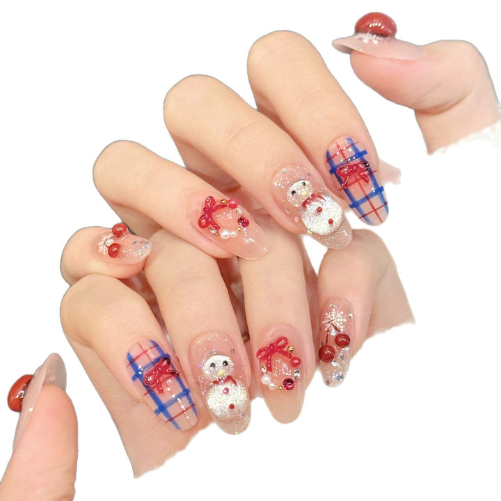 Festliches winterliches Press-On-Nail-Set