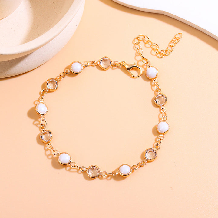 Elegante Perlen Charm Fußkettchen Karnz