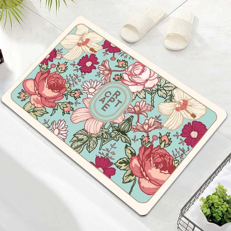 Florale verziertes Memory-Schaum-Badmatte