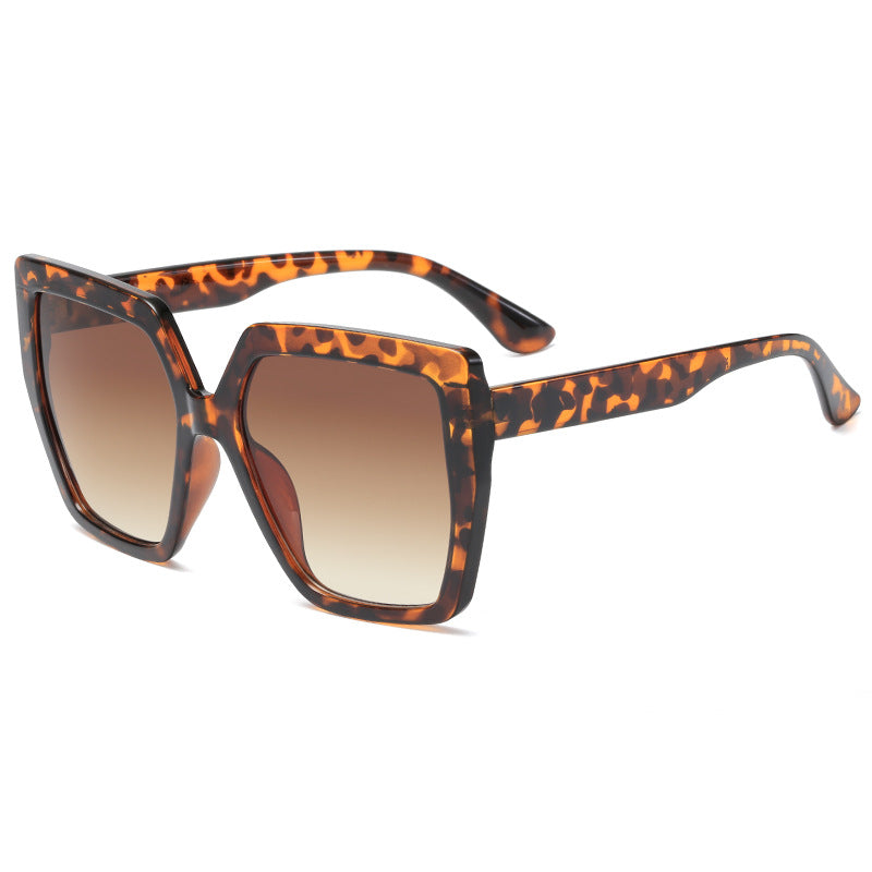 Damen modische transparente Sonnenbrille mit quadratischen Gläsern Karnz