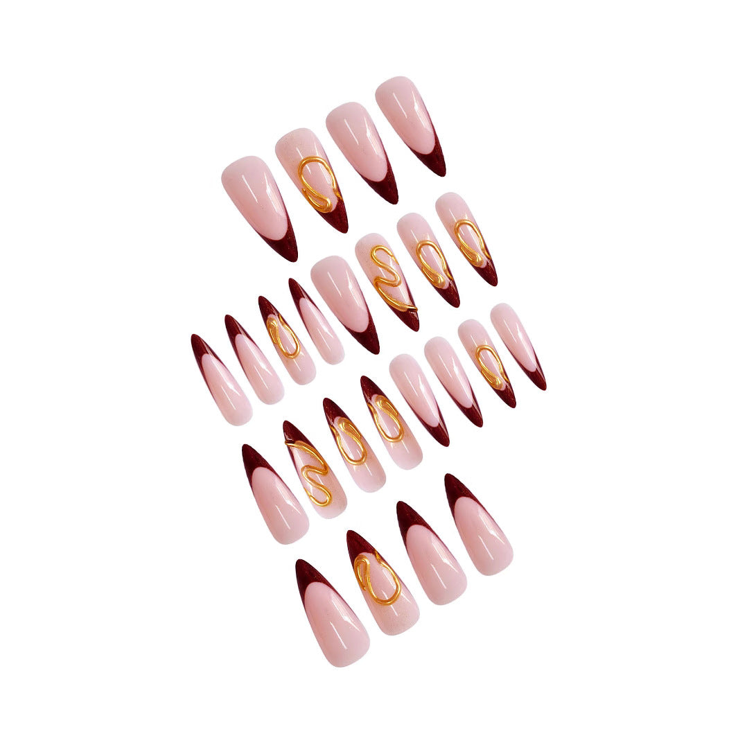Künstlerisches Stiletto Press-On Nageldesign Karnz