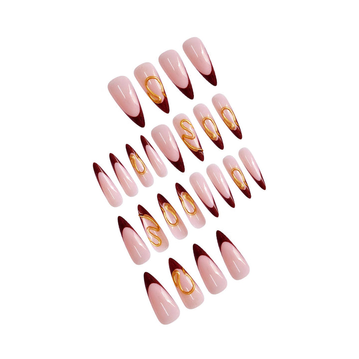 Künstlerisches Stiletto Press-On Nageldesign Karnz