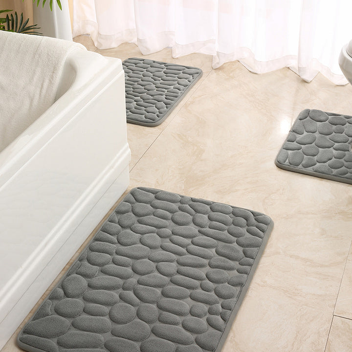Soft Touch Steinmuster Badezimmerteppich Set Karnz