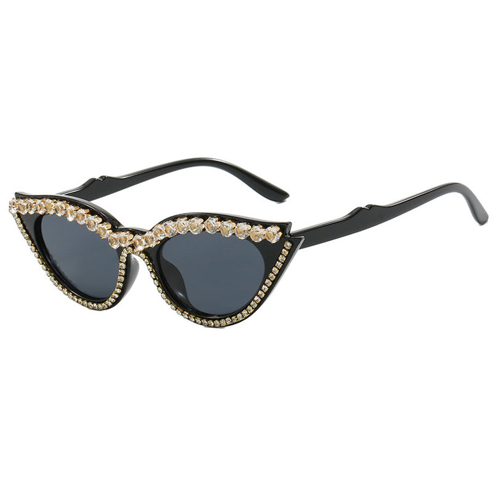 Damen Cat-Eye Sonnenbrille mit funkelndem Strass Karnz