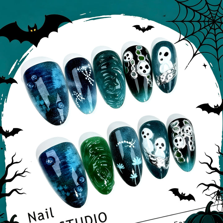 Kreatives Halloween-Themen Druck-Nagelset