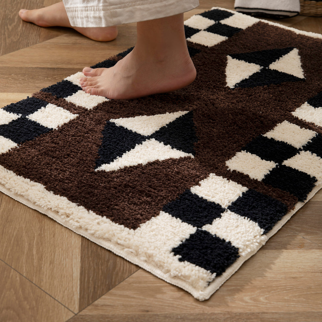 Rutschfeste Badmatte mit geometrischem Ethno-Muster