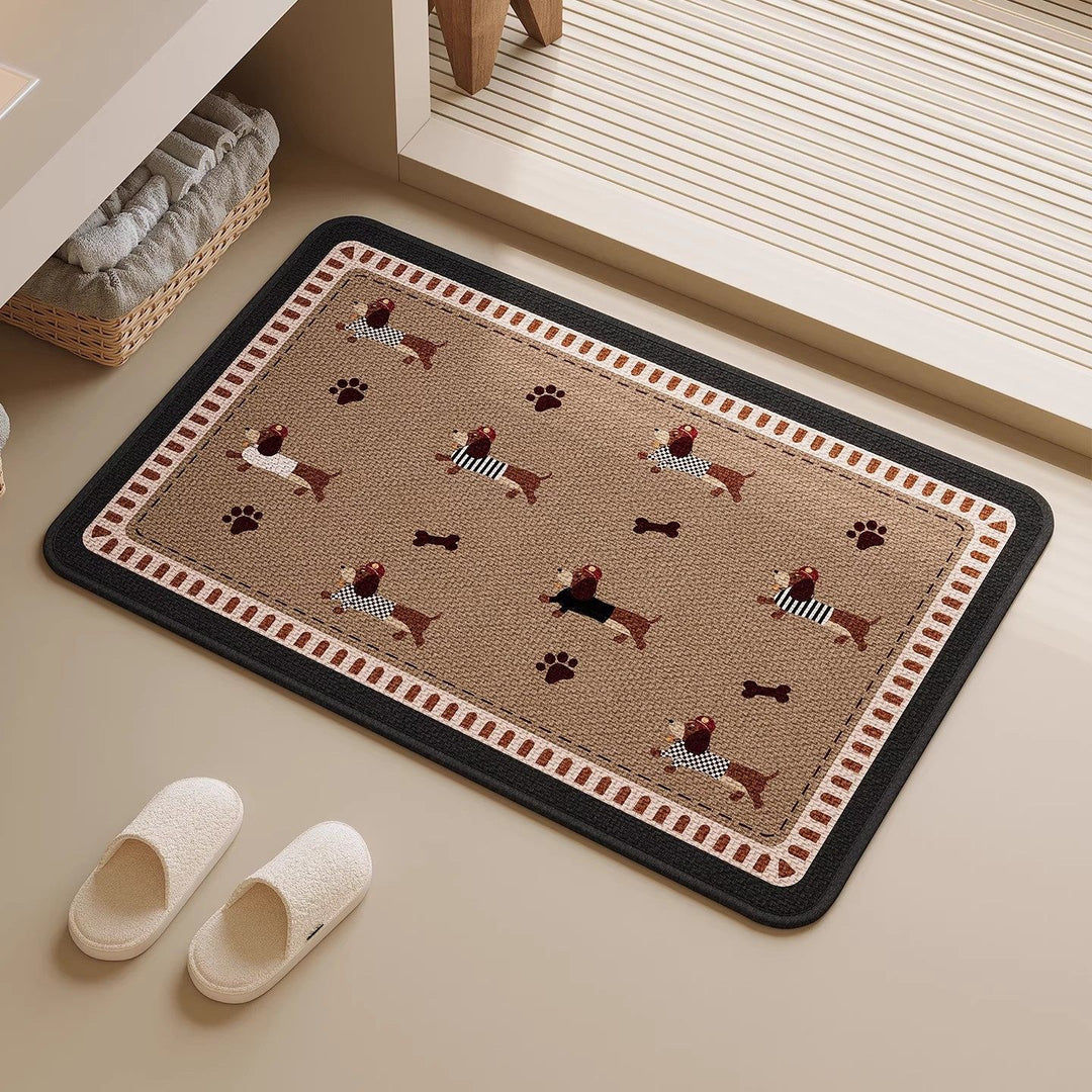 Dekorativer Badteppich mit verspieltem Hundedesign