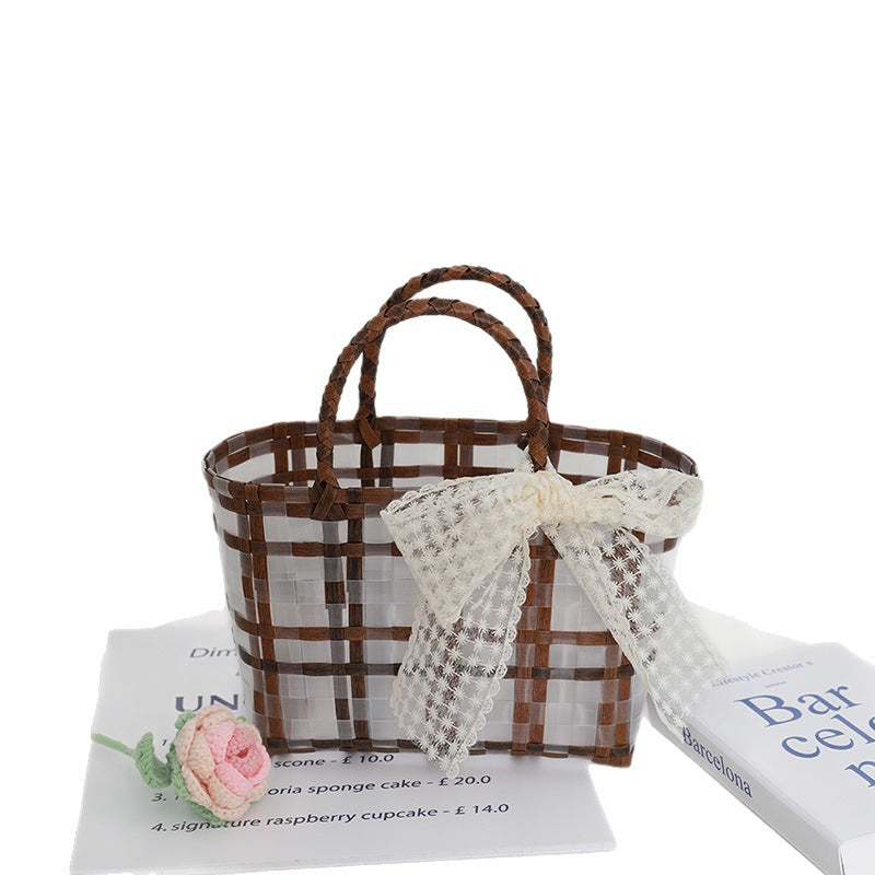 Damen Florale Korbtasche mit Spitze Karnz