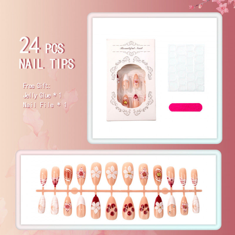 Floral Künstlerischer Press-On Nägel Set