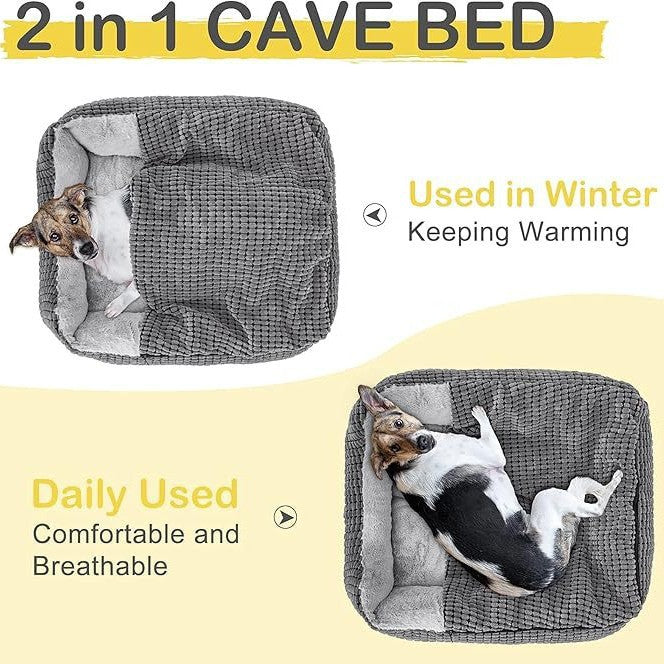 Plüsch-Dreieck-Hideaway-Hundebett
