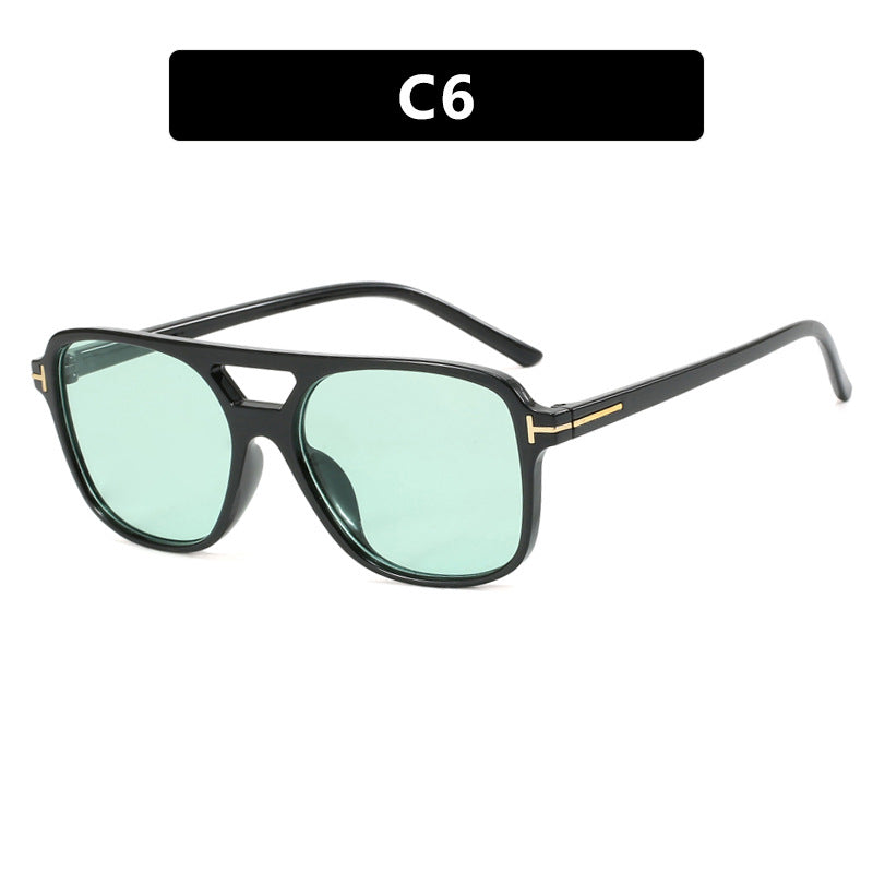 Damen trendige quadratische Sonnenbrille mit detailreichem Rahmen Karnz