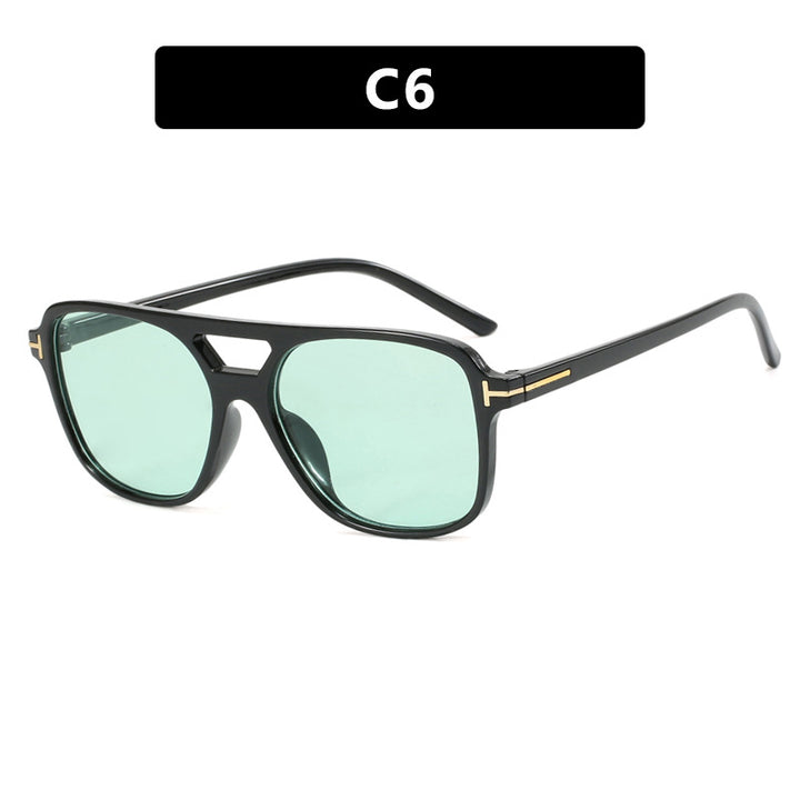 Damen trendige quadratische Sonnenbrille mit detailreichem Rahmen Karnz