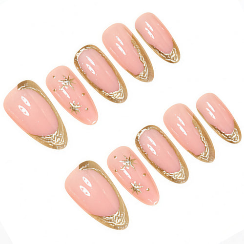 Elegantes Goldfolien-Akzent-Nagelkunst-Set Karnz