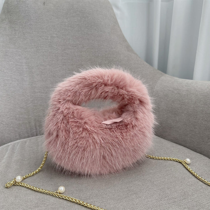 Elegante Faux Fur Rundtasche