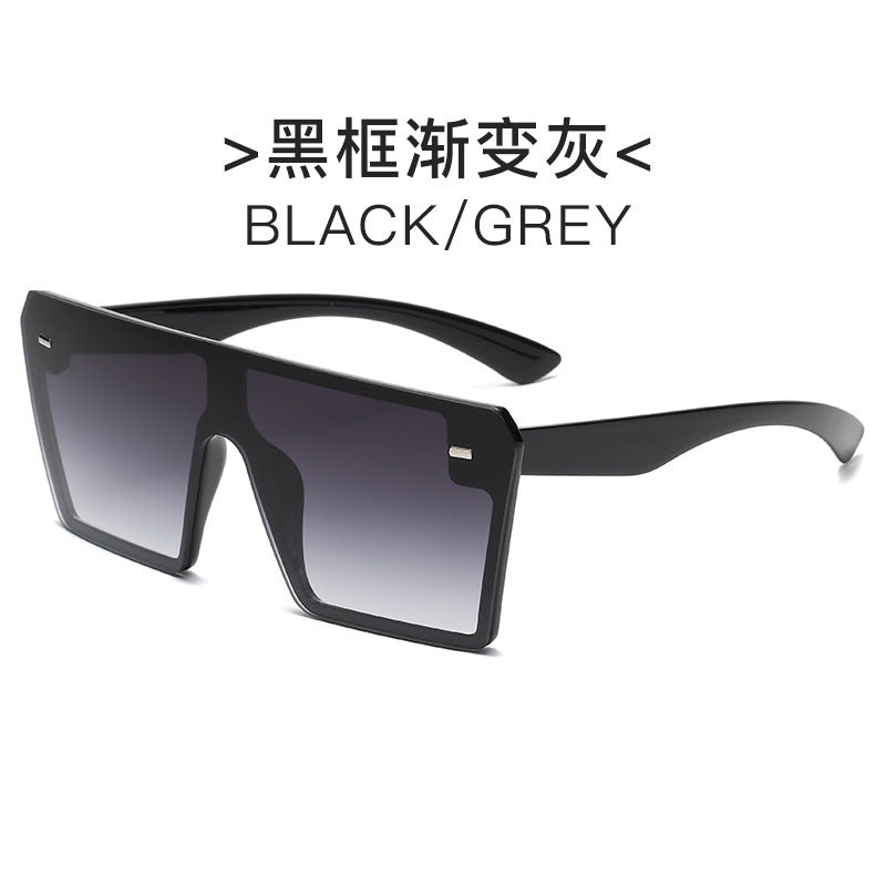 Damen futuristische Sonnenbrille mit übergroßem rechteckigem Rahmen Karnz