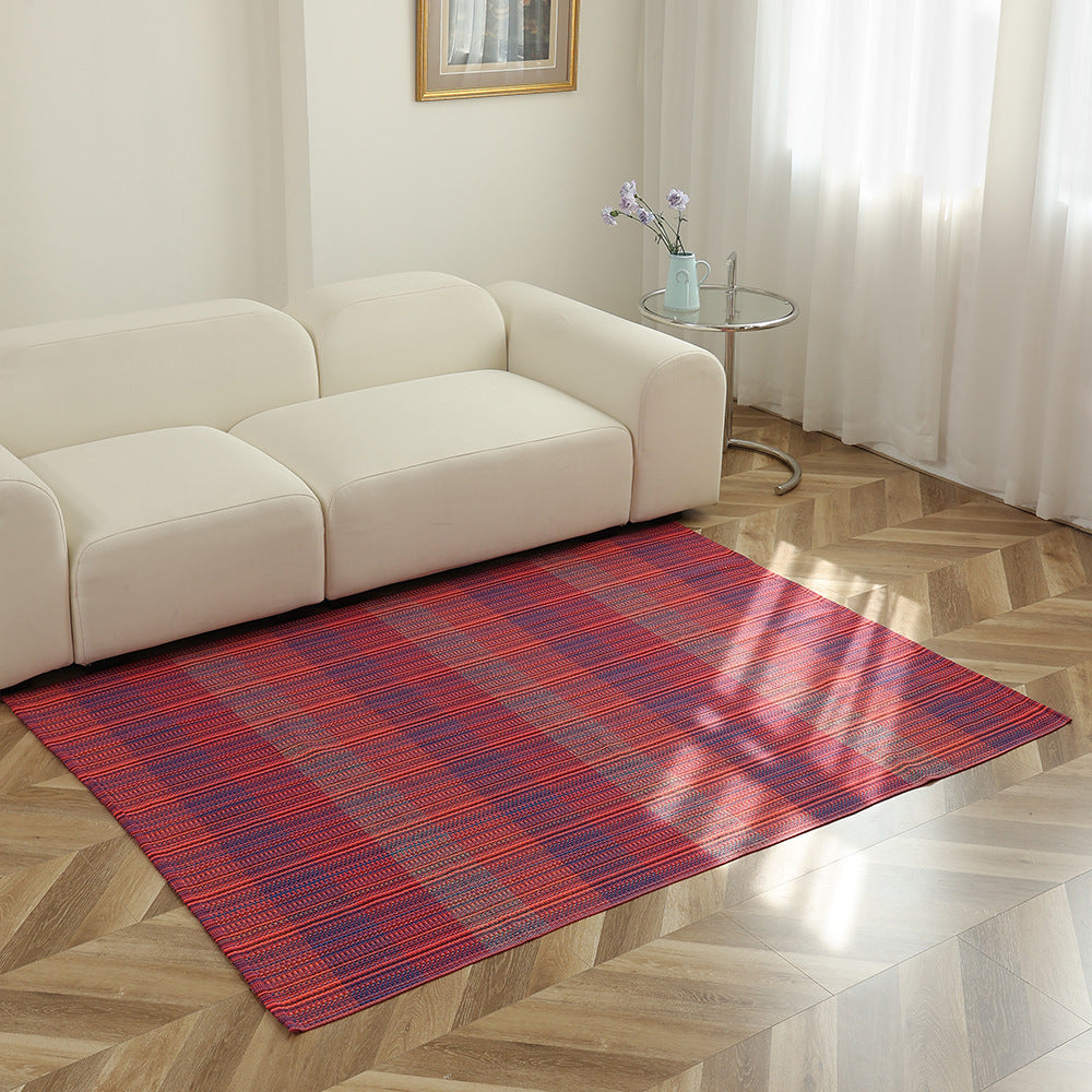 Gestreifter Flachgewebe-Teppich für Wohnzimmer mit niedrigem Flor und modernem Streifenmuster Karnz