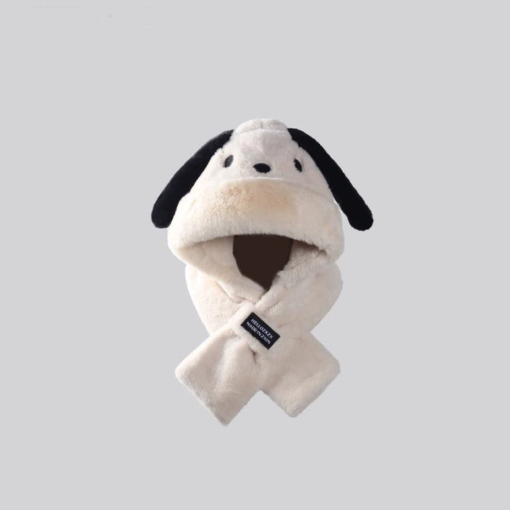 Flauschiger Hundeloch-Hoodie-Schal