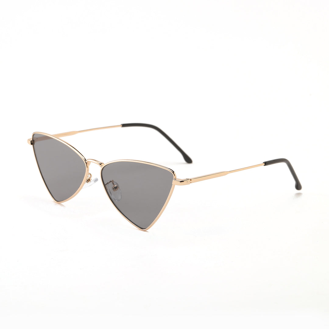 Damen trendige Cat-Eye Sonnenbrille mit goldenen Akzenten Karnz