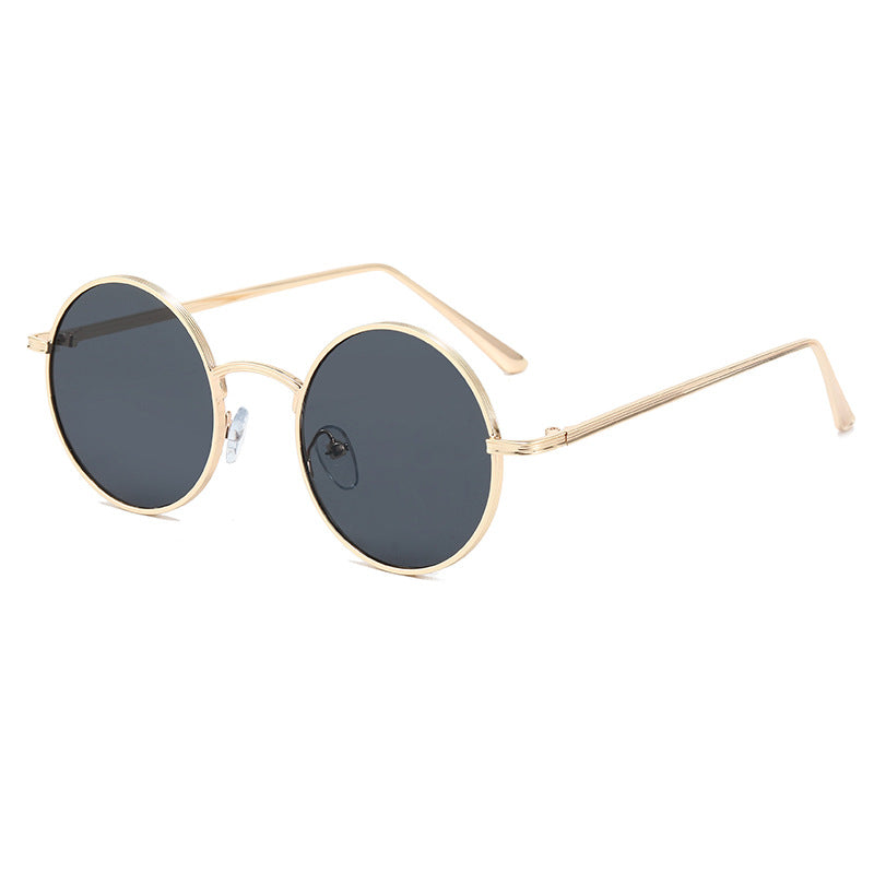 Damen modische Brille mit runden Gläsern und feinem Metallrahmen Karnz