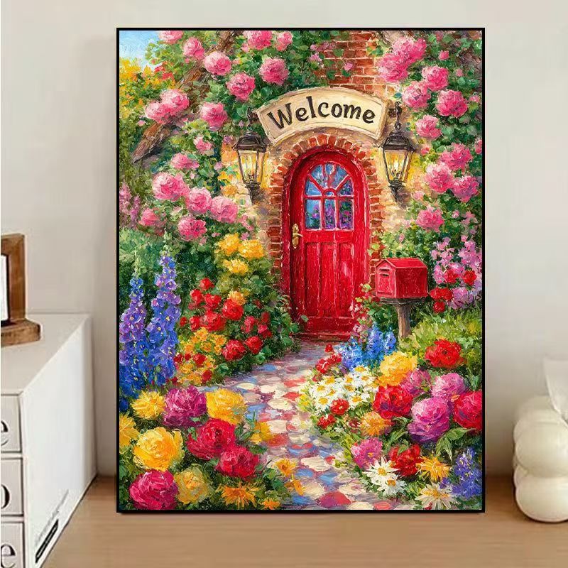 Charmante florale Willkommens-Leinwandkunst Karnz