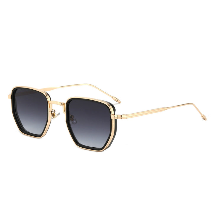 Damen Quadratische Designer Sonnenbrille mit modischem Metallrahmen Karnz