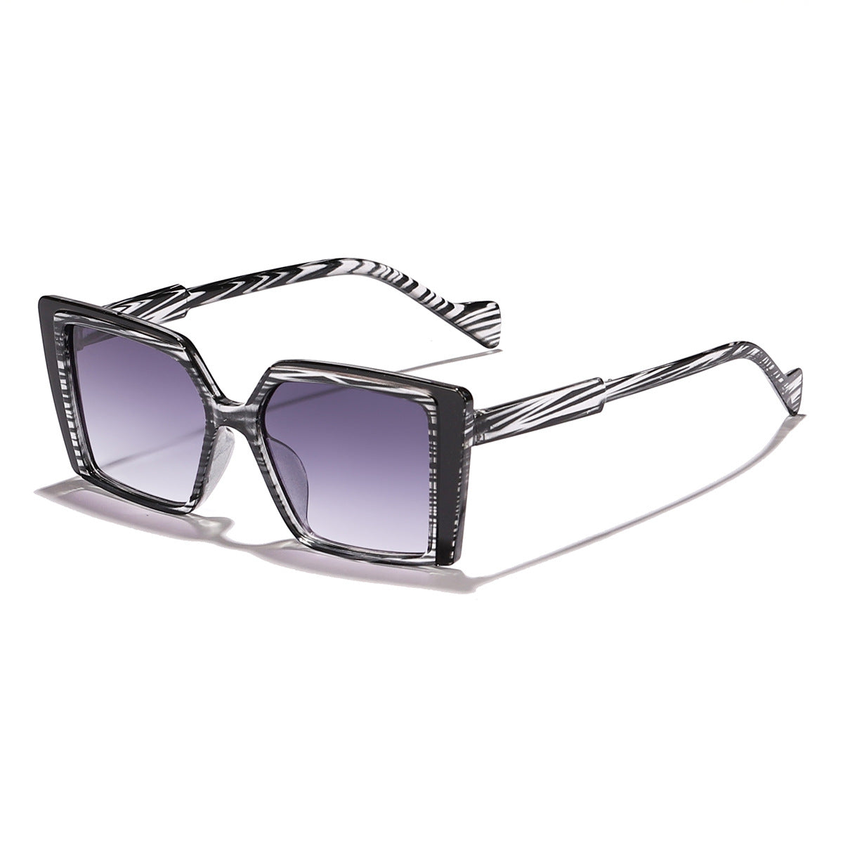 Damen elegante quadratische Sonnenbrille mit verspiegelt Gläsern Karnz