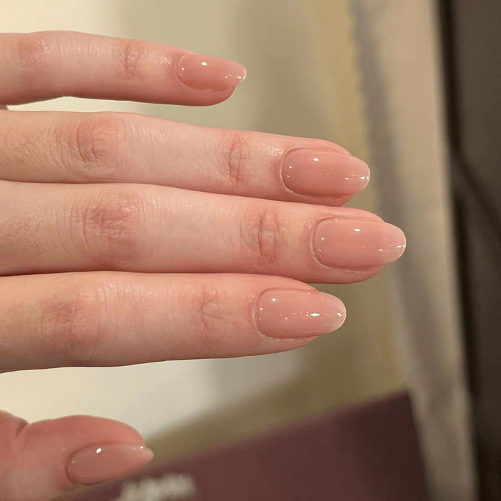 Glänzende natürliche mandelförmige Press-On-Nagelspitzen Karnz