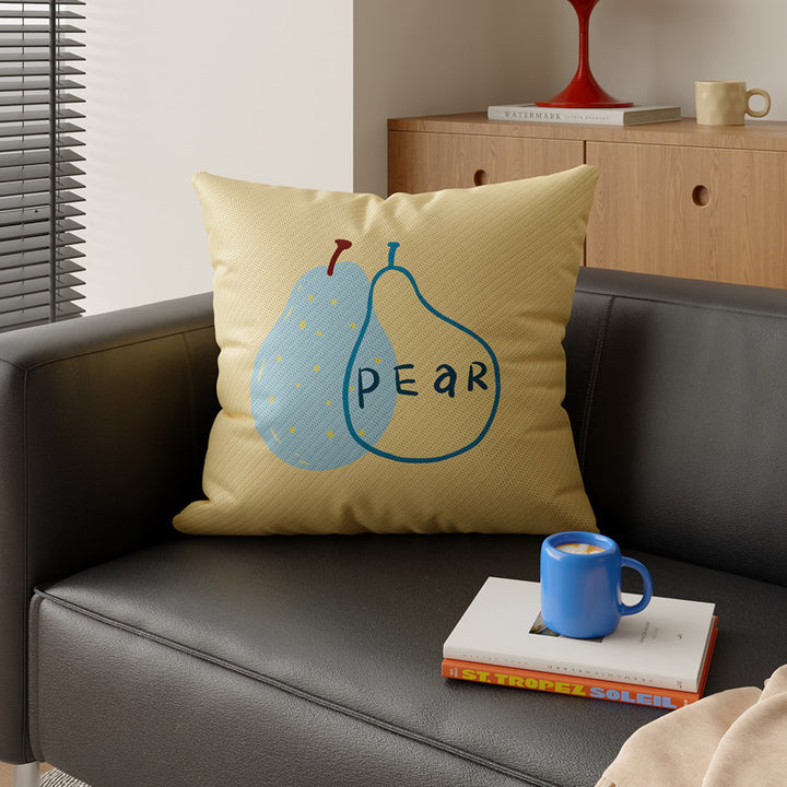 Square Decorative Throw Pillow Cover with Playful Tomato Illustration and Hidden Zipper