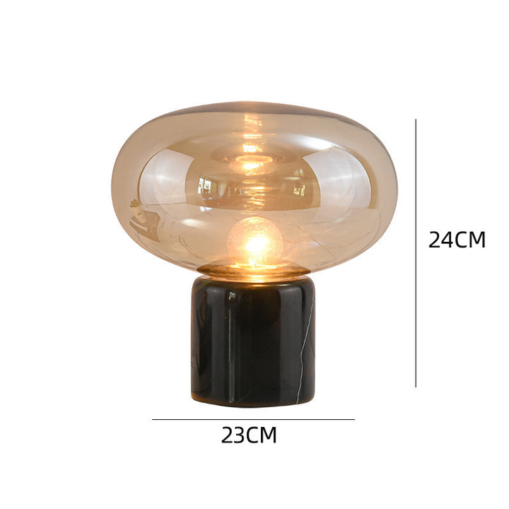 Elegante Glastischlampe mit Marmorbasis