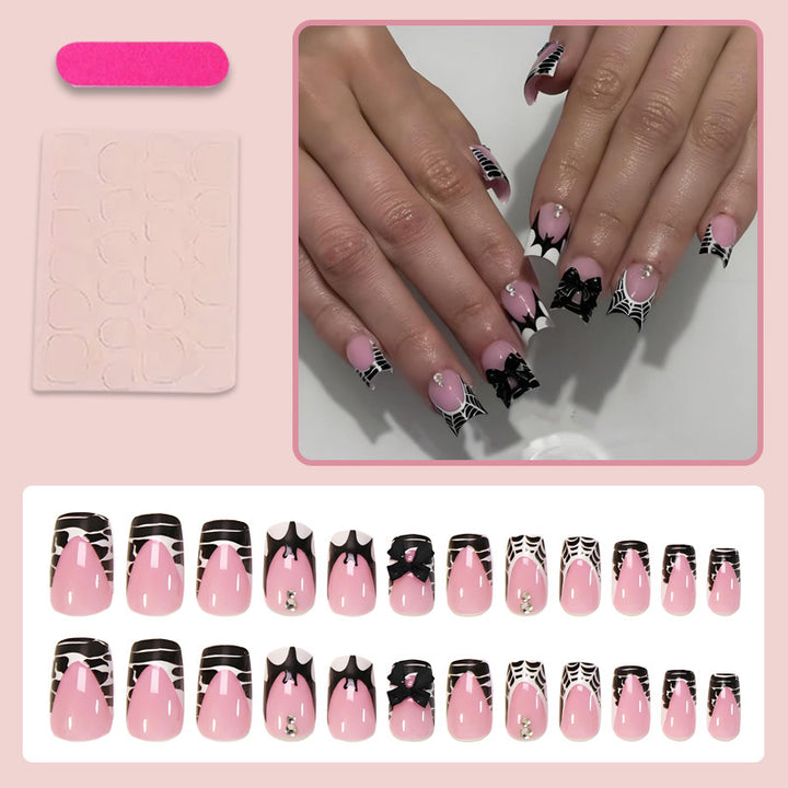 Halloween Kunstnagelset mit verspieltem Spinnen-Design Karnz