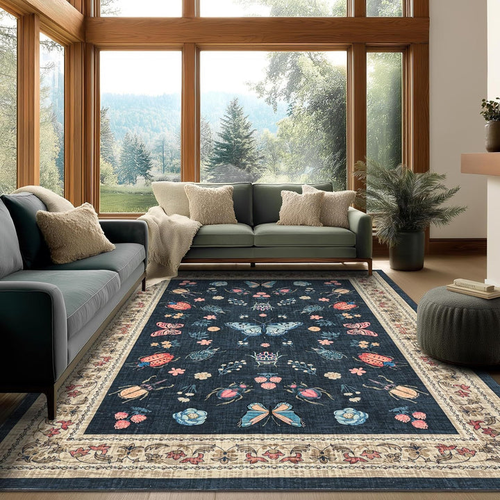 Dekorativer Floral-Design-Teppich Karnz